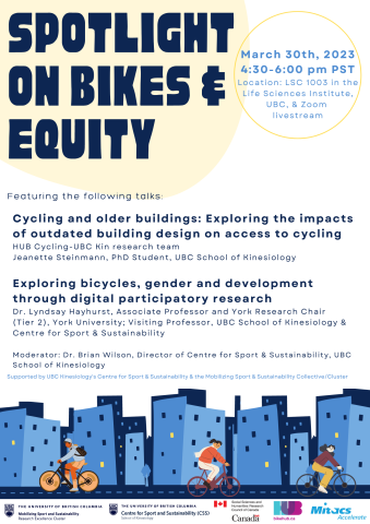 A poster for the spotlight on bikes and equity event 